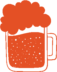 image of beer glass in orange